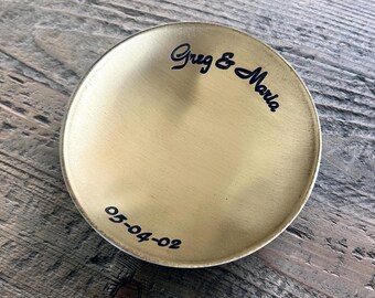 Handmade Brass Ring Dish – Personalized 21st Anniversary Gift