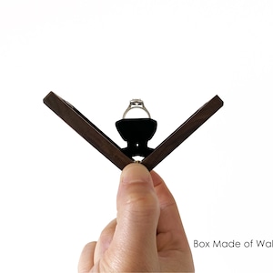 X-Braced Rotating Ring Box – Slim Wooden Proposal Box, Personalized
