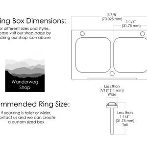 Personalized Double Wedding Ring Box: Engraved Wooden Ring Holder image 3