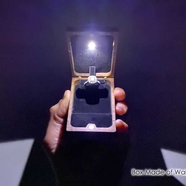 Engraved Engagement Box With Light Etsy