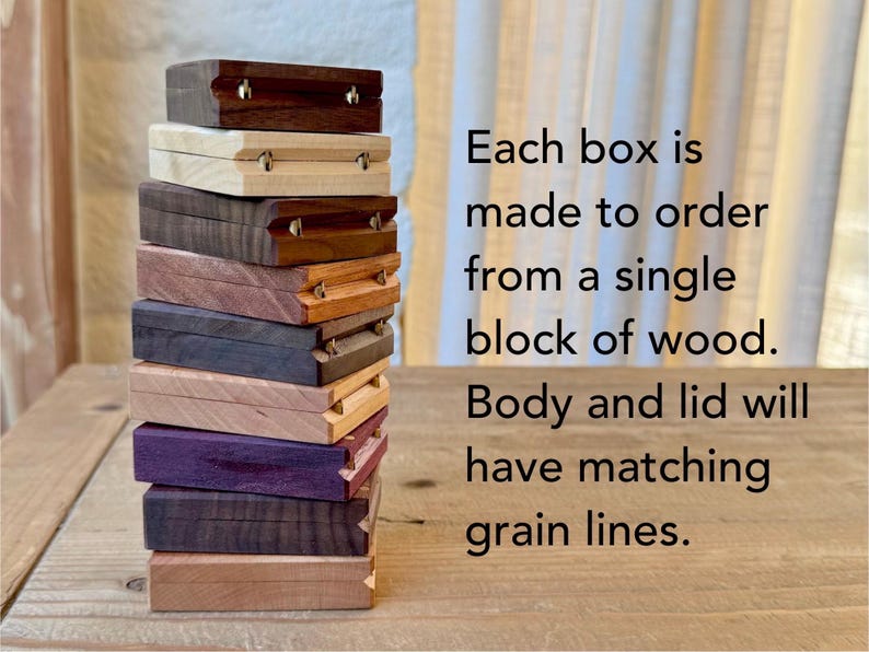 Personalized Wooden Stud Earring Box: Flip-Up Gift Presentation - Wanderweg Shop image 11