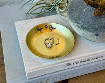 Brass Ring Dish with Flat Bottom – Personalized 21st Anniversary Gift