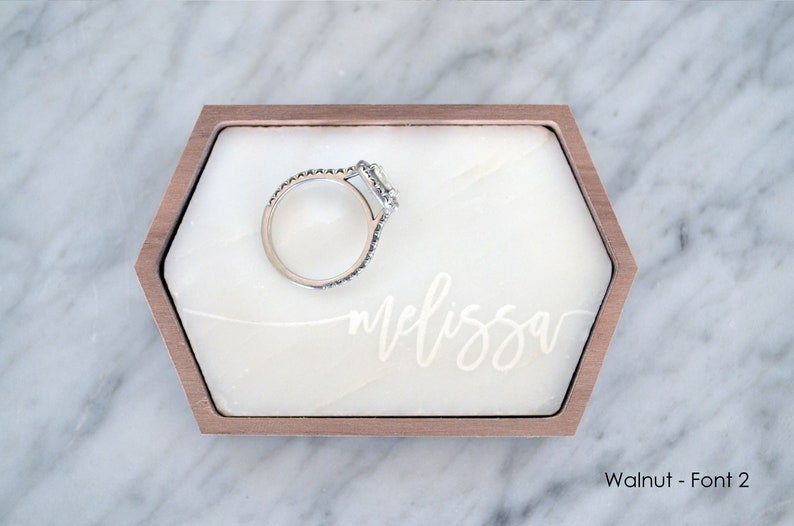 Stretched Hexagon Wanderweg Shop Personalize Marble Ring Dish Ring Holder Jewelry Tray
