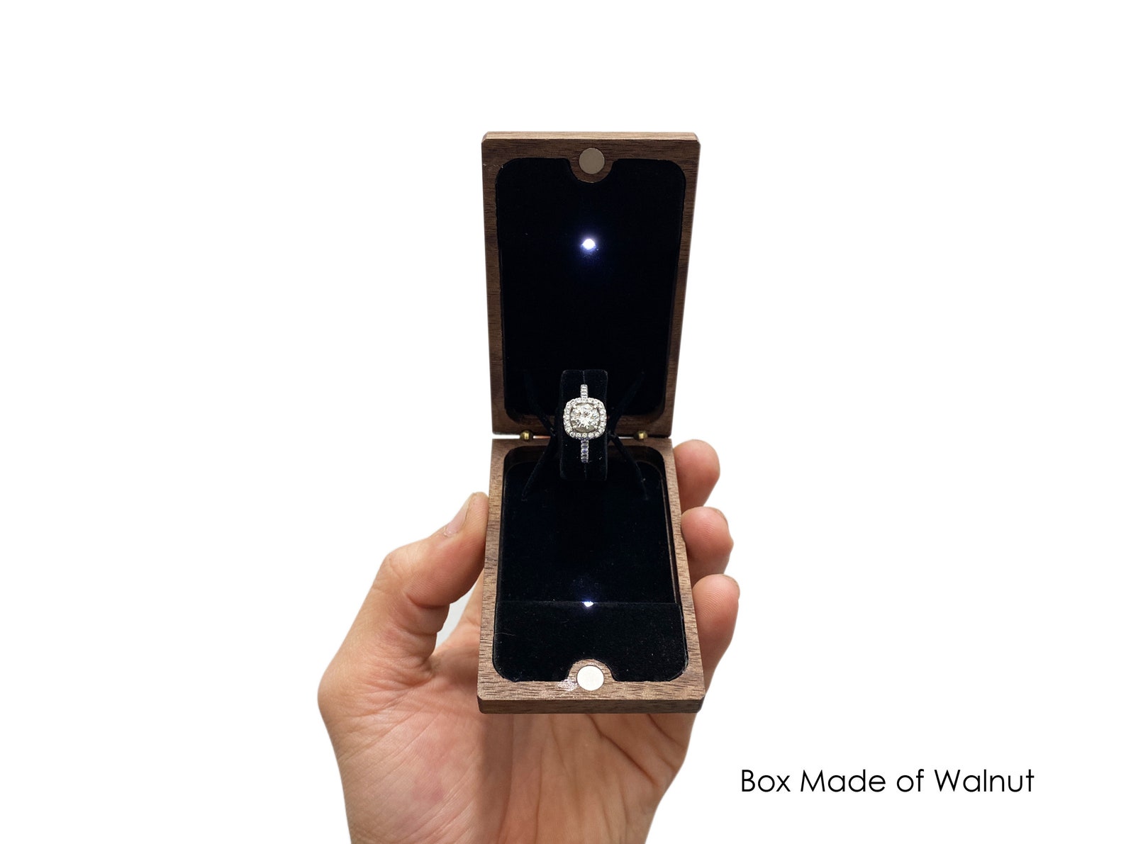 Xbraced LED Rotating Engagement Ring Box / Slim Lightup Ring