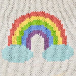 Bunter Regenbogen Strickanleitung für Baby Cardigans – PDF-Strickmuster, Intarsia-Motiv, Fair Isle, Doppelstich-Farbarbeit