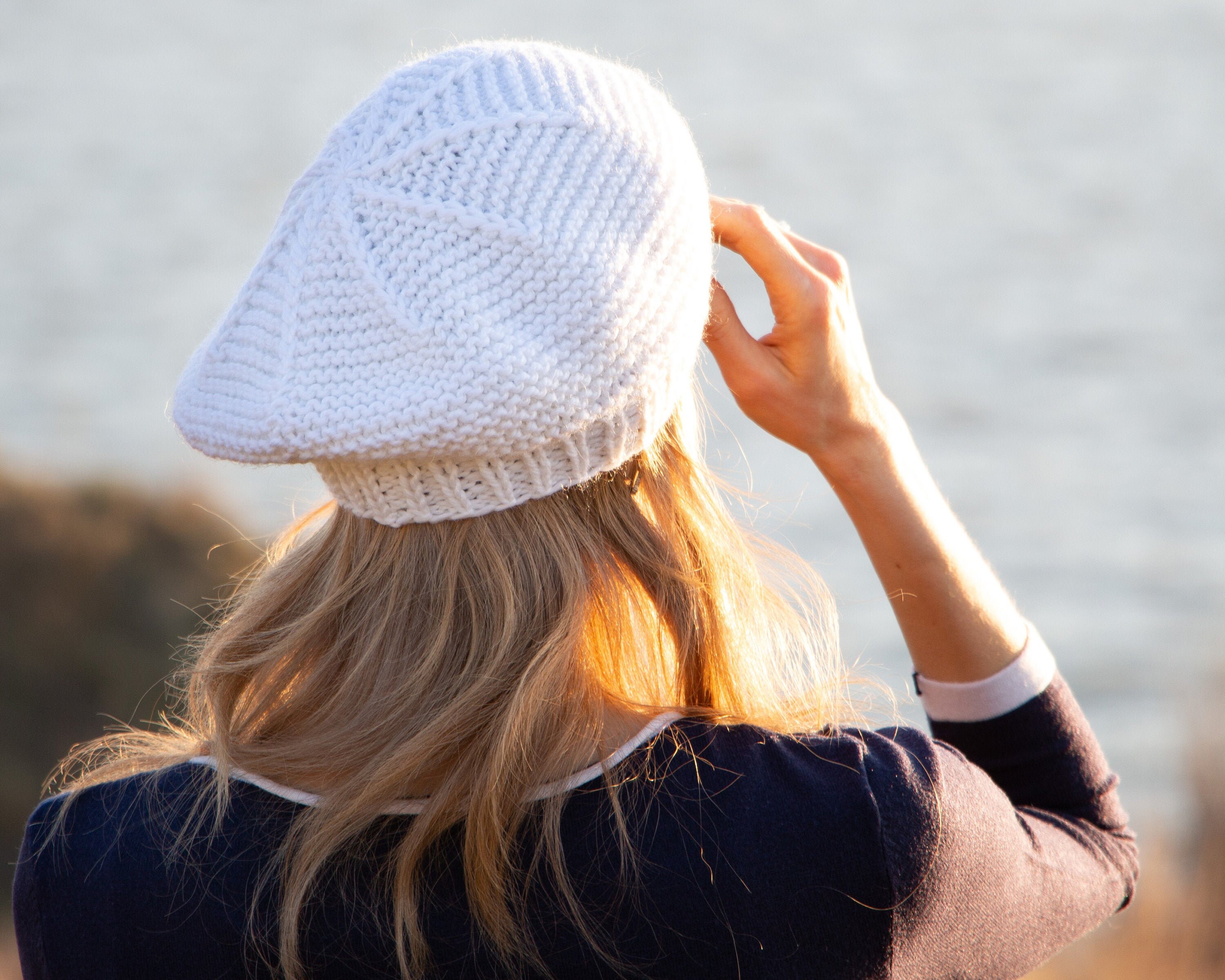 White Women Beret Hat Wool Alpaca Tam 