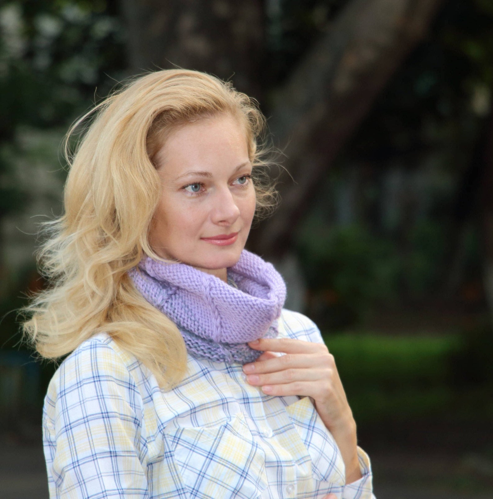 Women neck warmer women knit scarf purple wool scarf women Etsy