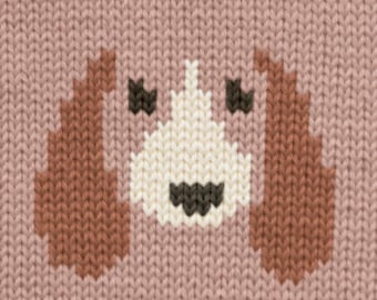 Cocker Spaniel Knitting Chart Floppy Ears Dog Graph and Written