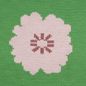 Spring Bloom Blumenstrickkarte, Blumenmotiv-Diagramm und schriftliche Anweisungen, Botanisches Muster, Natur-Mädchen-Damenstrickbekleidung, DIY-Handwerk