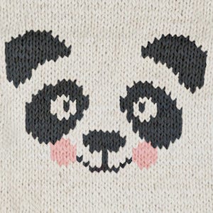 Breitabel schattige panda-gezicht – pdf-patroon voor machinaal en handbreien, intarsia, Fair Isle, dubbele steek voor sweaters pasgeboren baby