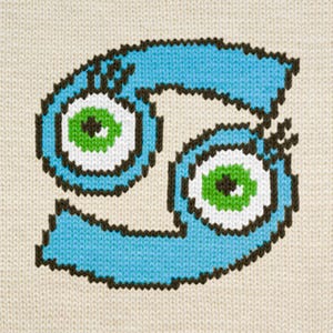 Gráfico divertido de tejido de punto de Cáncer: símbolo del zodíaco astrológico, descarga instantánea en formato PDF: para proyectos de intarsia, punto duplicado, fair isle y crochet