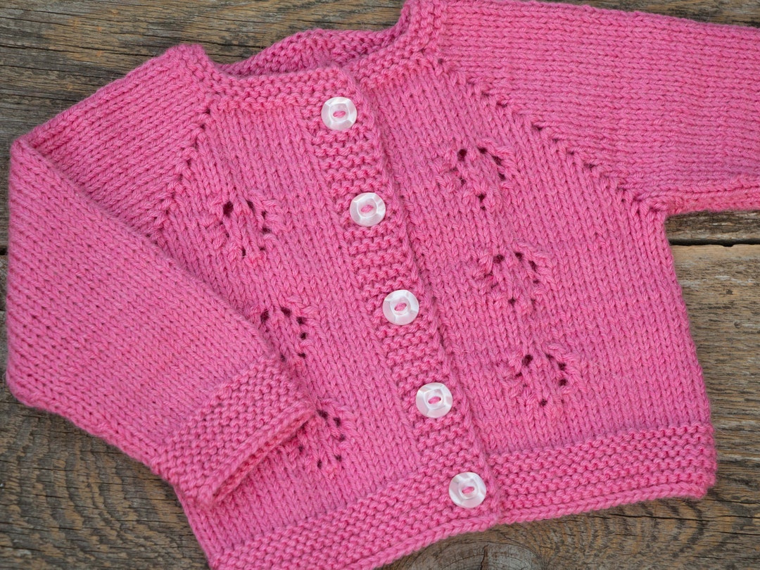 Pink Girl Sweater Knit Baby Sweater Pink Kids Cardigan Knit Etsy