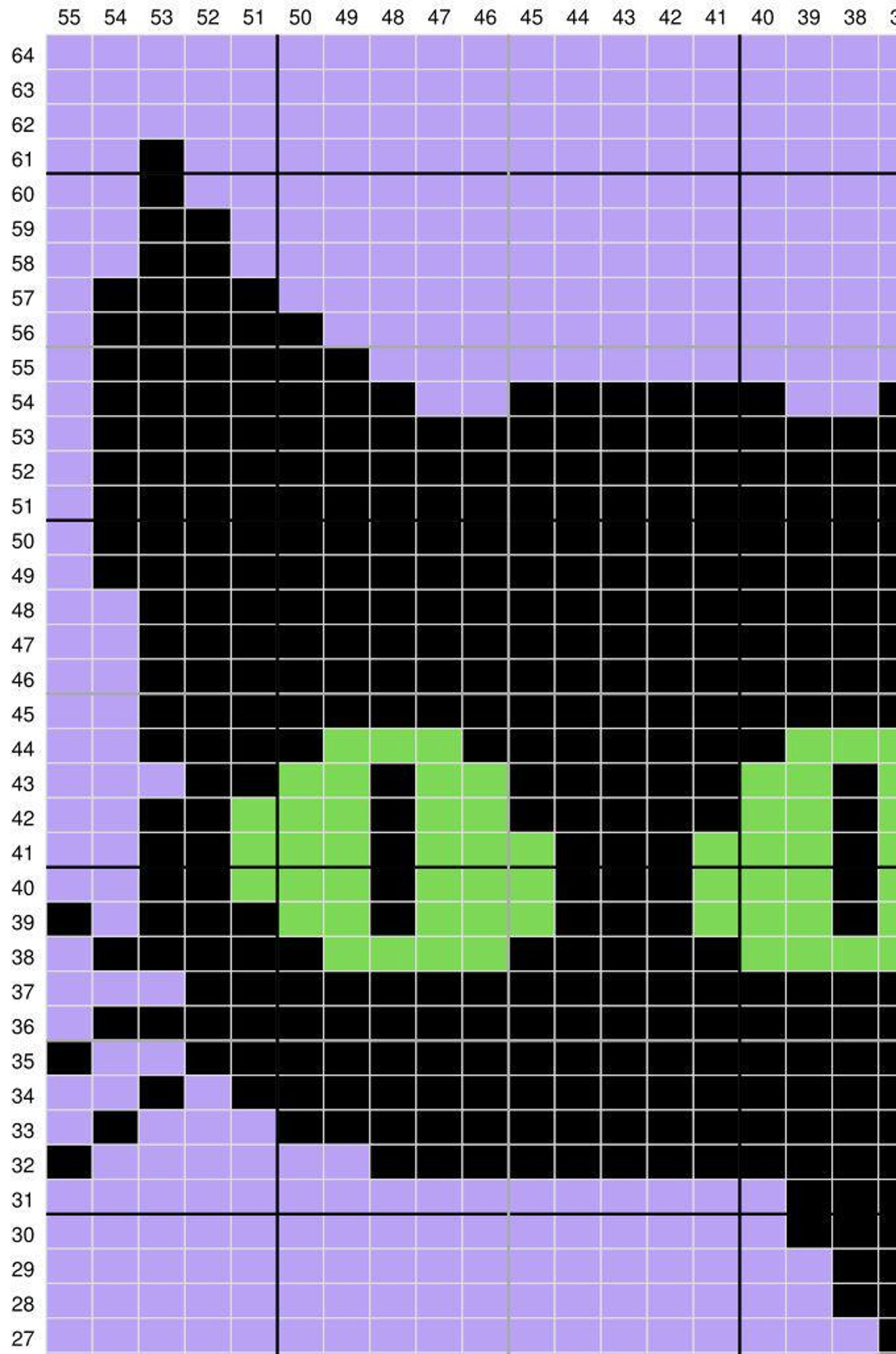 Funny Black Cat Knitting Chart | Halloween Craft Ideas | Big Green Eyes ...