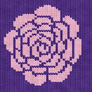 カメリア ブルーム 編み図 – 機械編みと手編み、インターシャ、フェア アイル、デュプリケート ステッチの花柄モチーフのカラーワークの PDF パターン