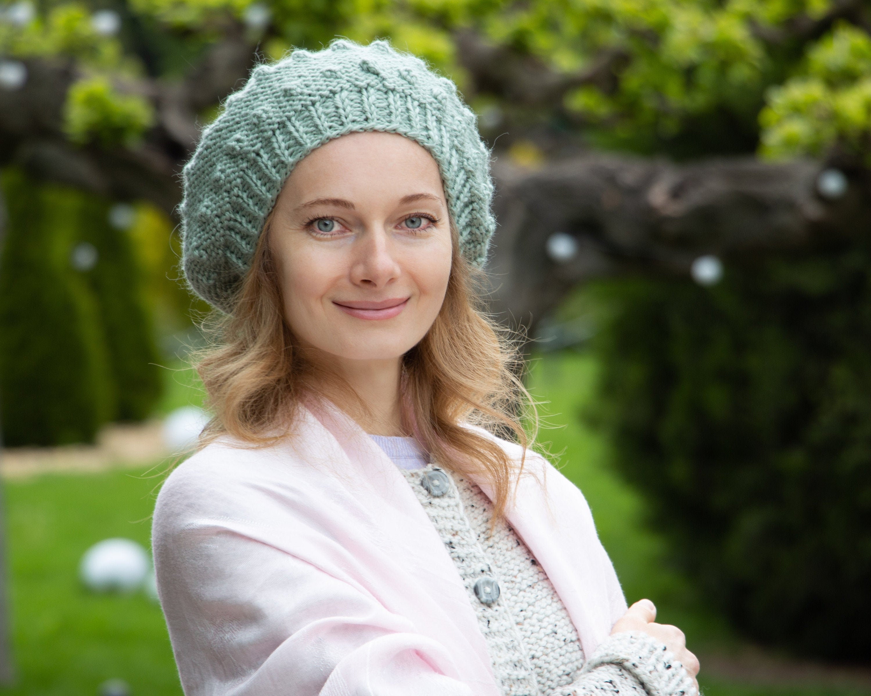 Celadon Alpaca Beret French Beret Hat 