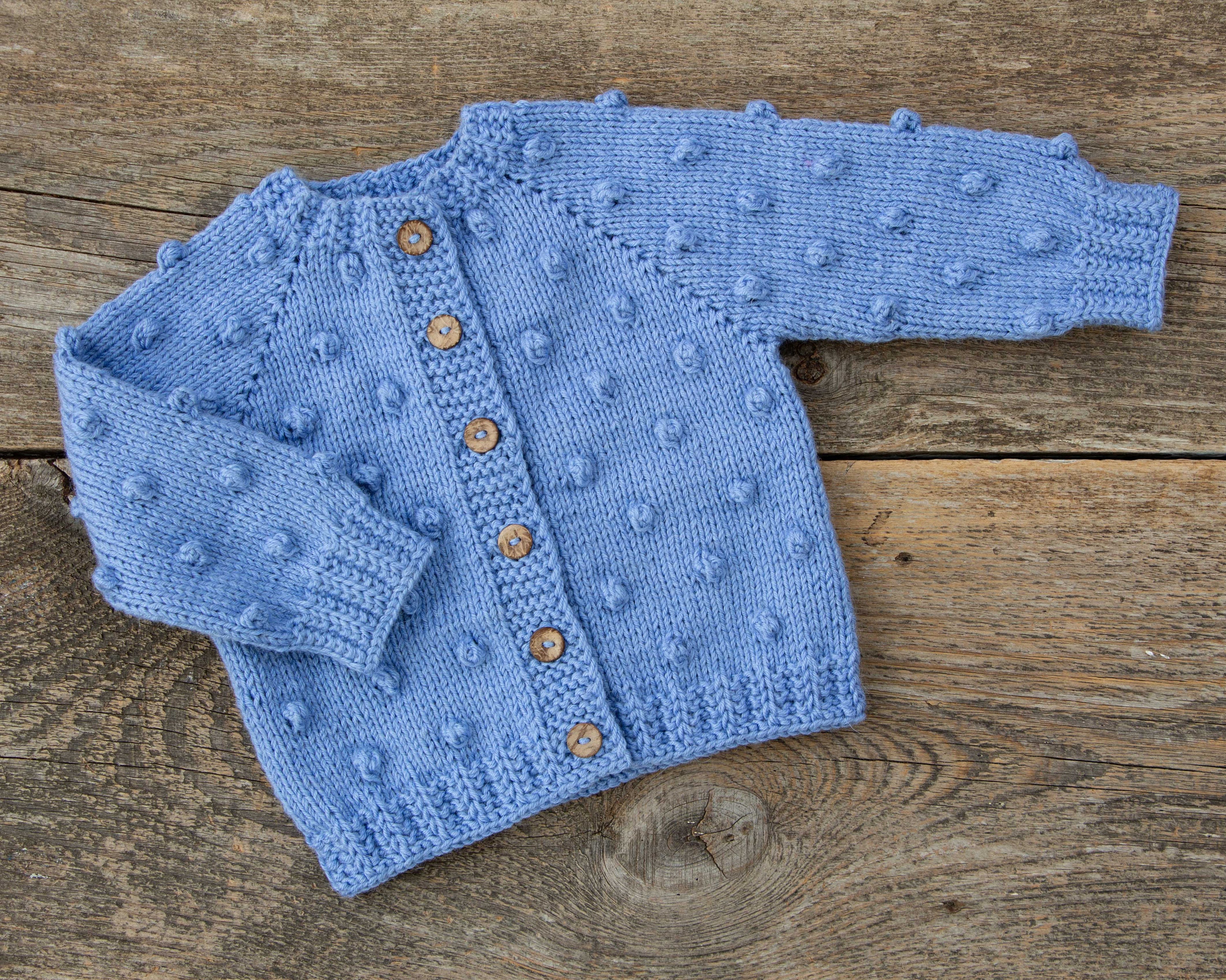 blue popcorn sweater