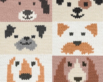 Hundeliebhaber Strickchart Sammlung - 6er Set und Strickanleitung - PDF Digital Download - Intarsien Motive Ausmalarbeit