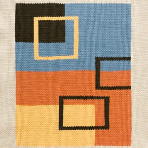 Grafiek abstracte geometrische vormen - Intarsia hand- en machinaal kleurenwerk breipatroon - digitale pdf-download - diagram, schriftelijke instructies