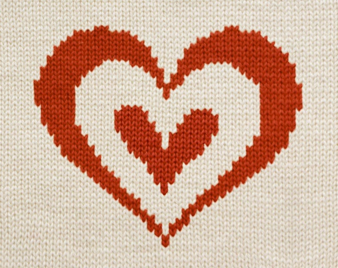 Heart Chart Pattern Red Heart Chart - PDF Knitting Pattern - Intarsia Diagram - Love ...