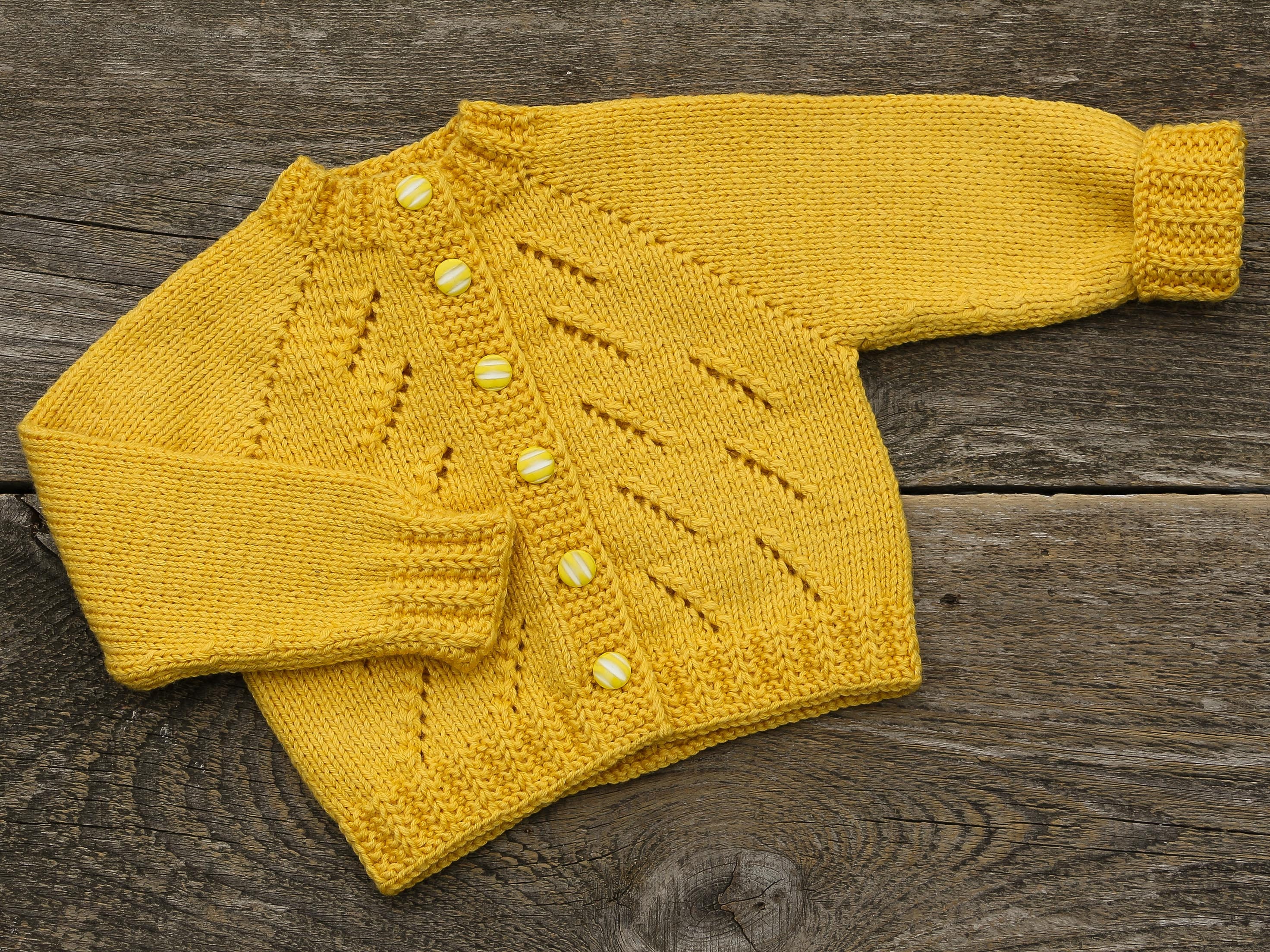 Yellow baby sweater knit baby cardigan yellow baby coat knit Etsy