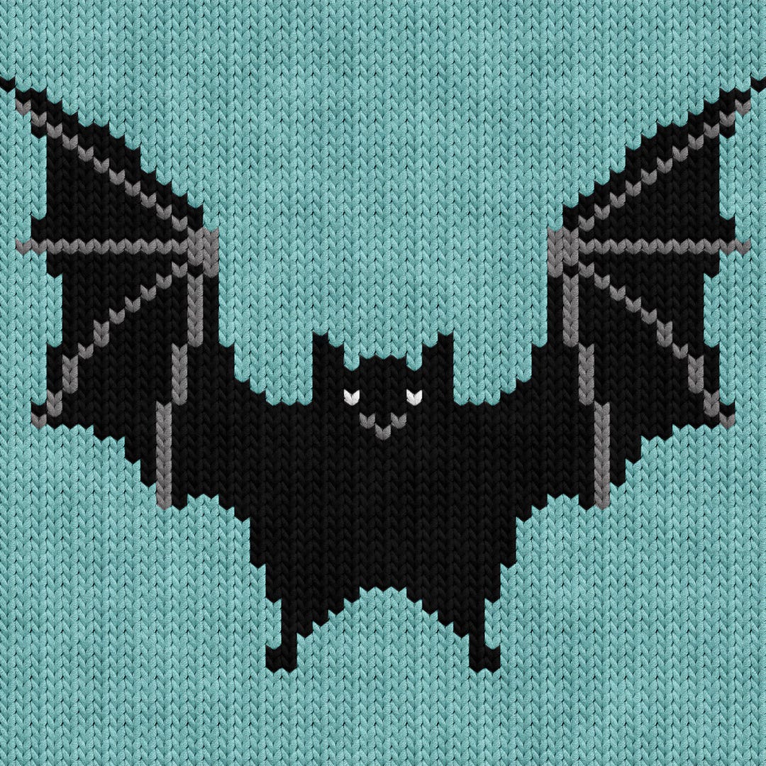 Spooky Bat Knitting Chart – PDF Pattern for Machine & Hand Knitting ...