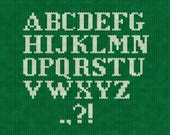 Alphabet Knitting Chart | Easy Beginner Intarsia PDF Instant Download | Letters Monogram diagram | colorwork double stitch tapestry crochet