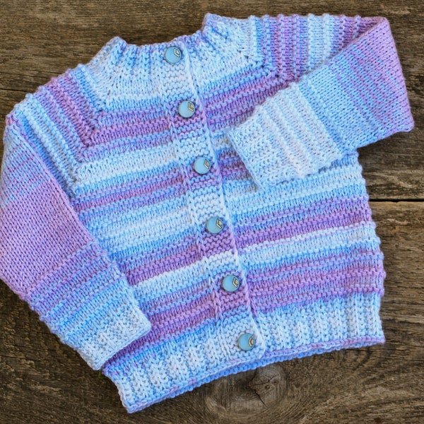 READY TO SHIP size 12 - 18 months Knit baby cardigan  striped sweater wool baby girl cardigan sweater rainbow baby sweater baby knit jumper