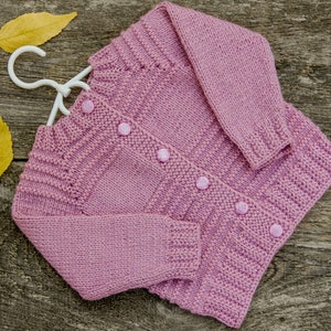 READY TO SHIP size 18-24 months Blush baby sweater Knit baby girl sweater Baby cardigan winter blush pink cardigan Toddler sweater jacket