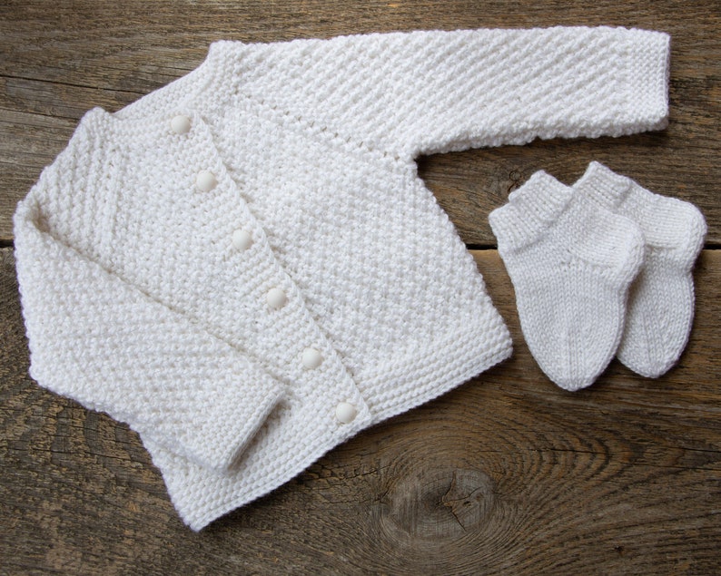 White baby sweater infant knit sweater baby cardigan baptism Etsy