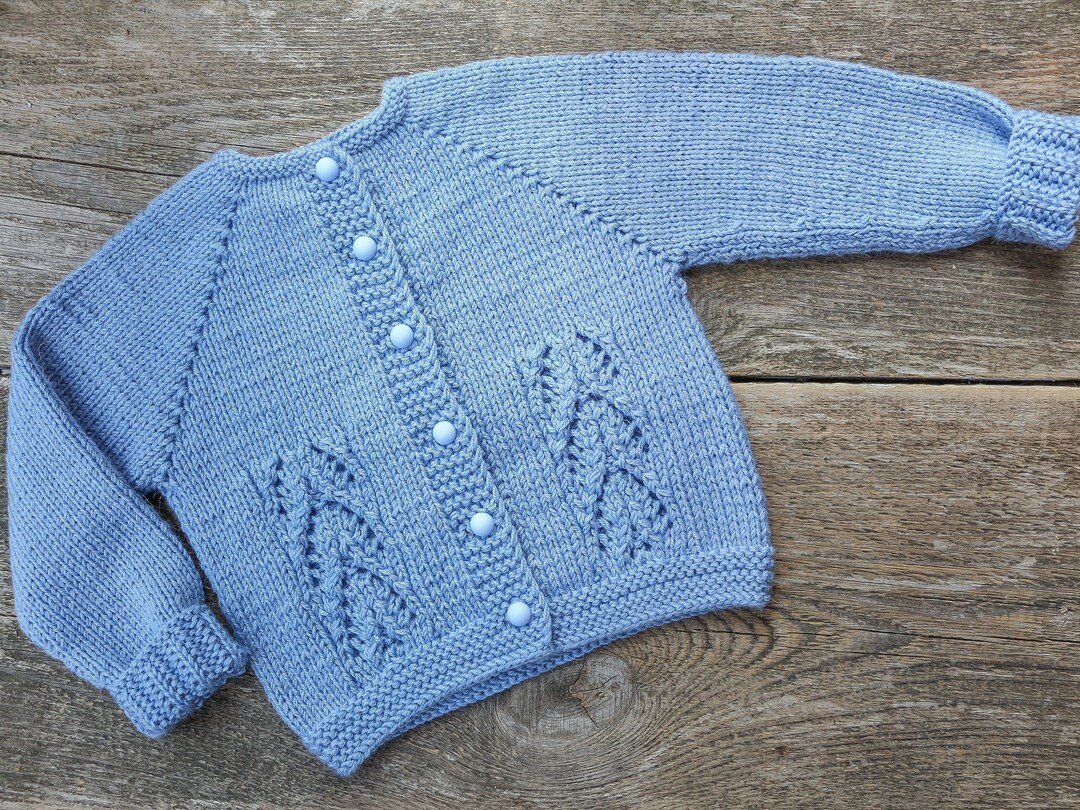 Pale Blue Sweater Baptism Cardigan Girl Boy Hand Knit Cardigan Etsy