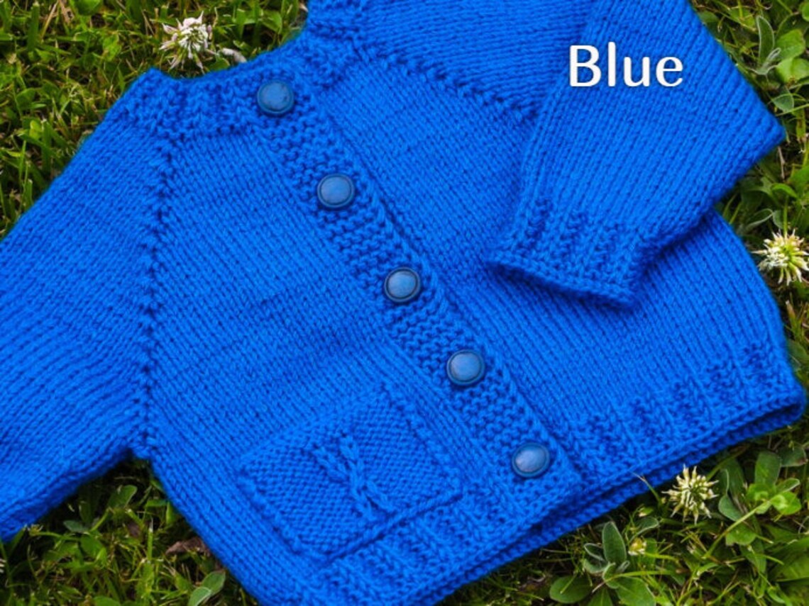 Blue Baby Sweater Baby Wool Cardigan Wool Baby Sweater Hand Knit Cardigan Baby Girl Jumper Baby
