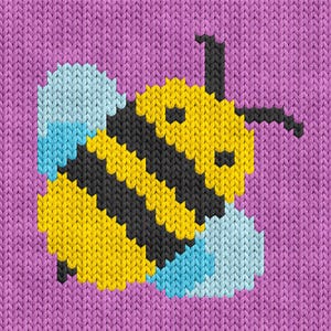 Busy Bee Knitting Chart – PDF Pattern for Machine & Hand Knitting, Intarsia, Fair Isle, Duplicate Stitch colorwork for baby sweater, blanket