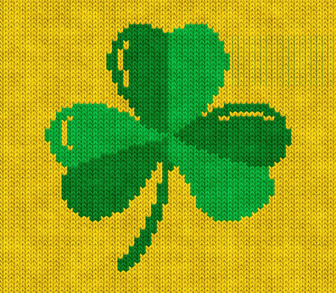 Lucky Shamrock Knitting Chart PDF Pattern for Machine & Hand Knitting