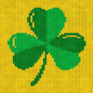 Lucky Shamrock-breitabel – pdf-patroon voor machinaal en met de hand breien, intarsia, Fair Isle, jacquard met dubbele steek