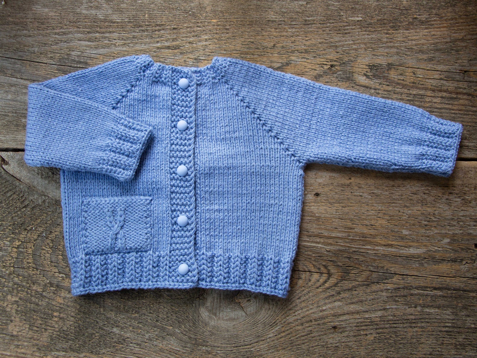 Blue Baby Sweater Baby Wool Cardigan Wool Baby Sweater Hand Knit Cardigan Baby Girl Jumper Baby