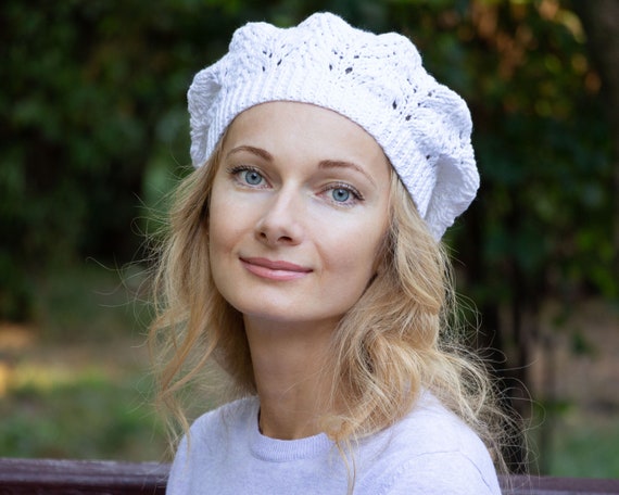 summer beret hat Laced beret women 