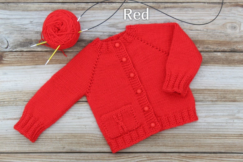 Blue Baby Sweater Baby Wool Cardigan Wool Baby Sweater Hand Knit Cardigan Baby Girl Jumper Baby