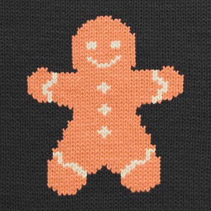Kerstpeperkoekkaart, intarsia-kleurwerkmotiefgrafiek, digitale pdf-download, schriftelijke instructies, hand- en machinaal breipatroon