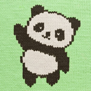 Panda Chart - 30 stitches x 50 rows - Colorwork diagram - Intarsia Fair isle Duplicate Stitch, Hand & machine knitting, electronic or manual