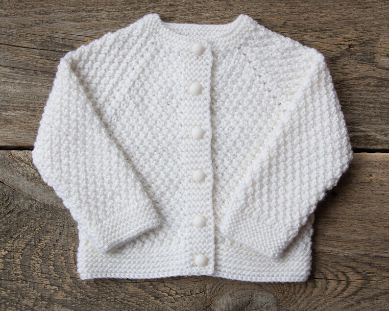White baby sweater infant knit sweater baby cardigan baptism Etsy