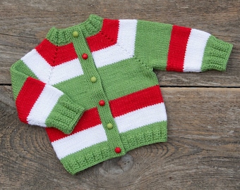Bambini Maglione di Natale Vestito natalizio a maglia maglione per bambini maglione di lana neonato giacca di lana maglia giacca verde rosso striscia bianca