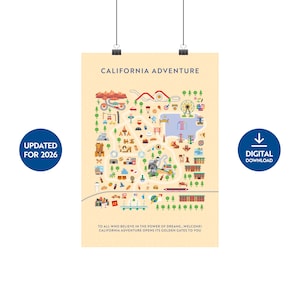 California Adventure Map Print – Digital Download. Updated for 2026