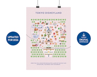 Mapa de Tokyo Disneyland para imprimir – Descarga digital. Actualizado para 2026.