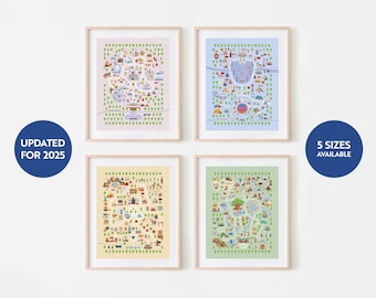 Set of any 4 Prints Bundle – choose from 4 WDW Prints, 2 Disneyland Prints & 2 Disneyland Paris Prints