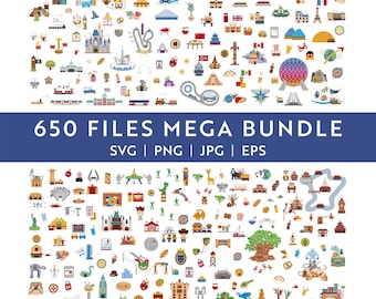 Paquete Mega de 650 Archivos / formatos de archivo svg / png / jpg / eps