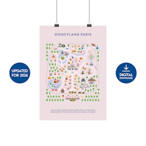 Disneyland Paris Map Print – Digitaler Download. AKTUALISIERT für 2026