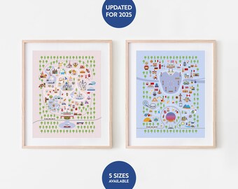 Set of any 2 Prints Bundle – choose from 4 WDW Prints, 2 Disneyland Prints & 2 Disneyland Paris Prints