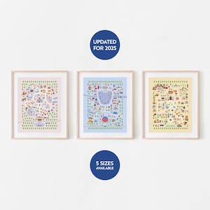 Set of any 3 Prints Bundle – choose from 4 WDW Prints, 2 Disneyland Prints & 2 Disneyland Paris Prints