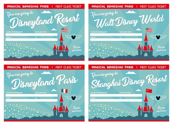 12 printable tickets for all disney world and disneyland etsy