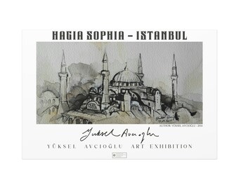 Decoración de pared, descarga instantánea, arte imprimible, arte digital, Santa Sofía, rincón de arte de Estambul, mezquita de Santa Sofía, recuerdo de Estambul